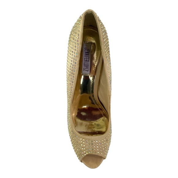 Jennifer Lopez Bling Blush Crystal Rhinestones Cocktail High Heels Pump Size 9.5 - Picture 2 of 7